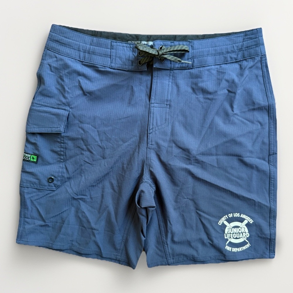 NWT HippyTree LA County Junior Lifeguard Board Shorts Mens 30 Blue Swim Surf